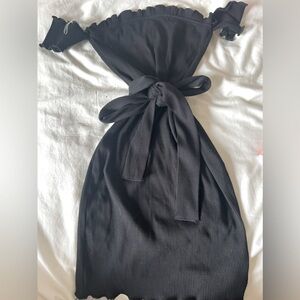 Black Off Shoulder Mini Dress